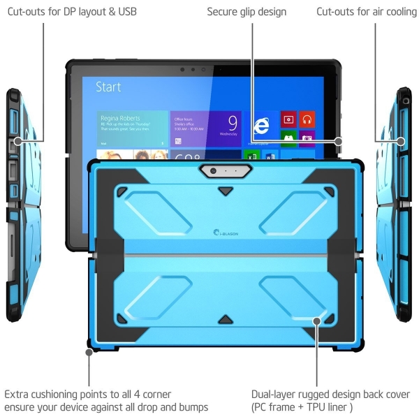 i-Blason Microsoft Surface Pro 4 Armorbox Kickstand Klf-Blue