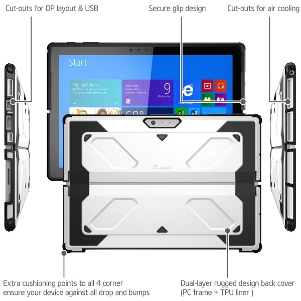 i-Blason Microsoft Surface Pro 4 Armorbox Kickstand Klf-White