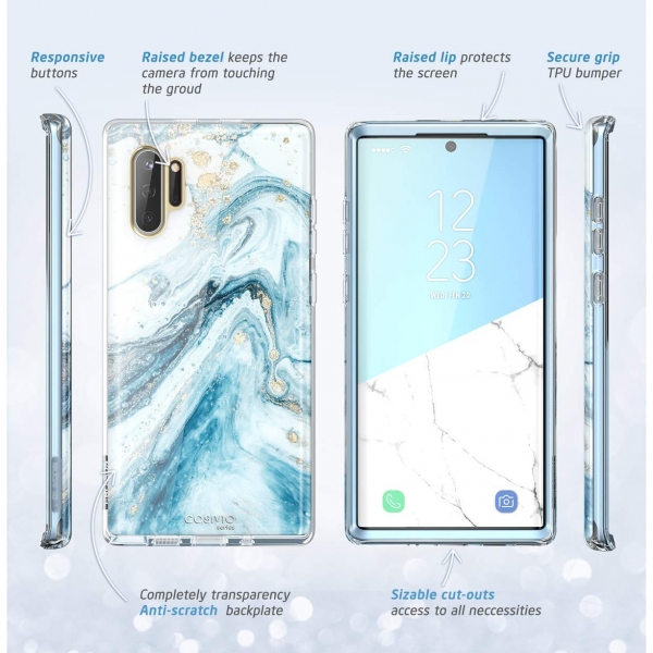 i-Blason Samsung Galaxy Note 10 Plus Cosmo Serisi Klf-Blue