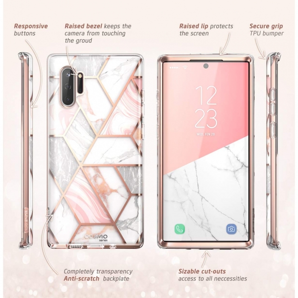 i-Blason Samsung Galaxy Note 10 Plus Cosmo Serisi Klf-Marble