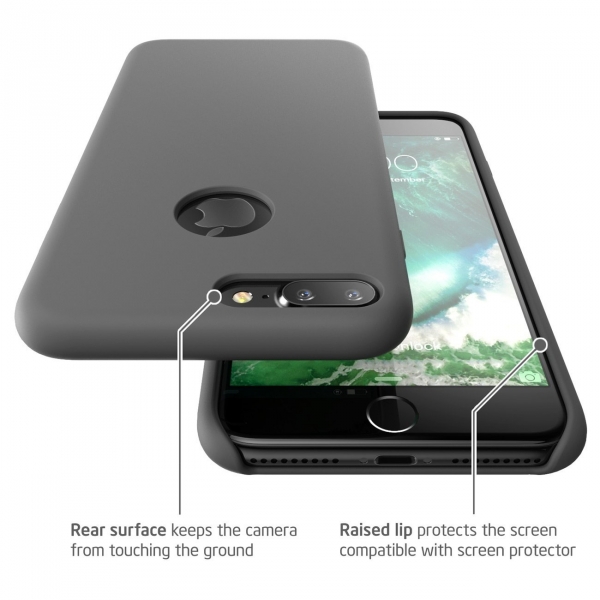 i-Blason iPhone 7 Plus Silikon Esnek Klf-Gray