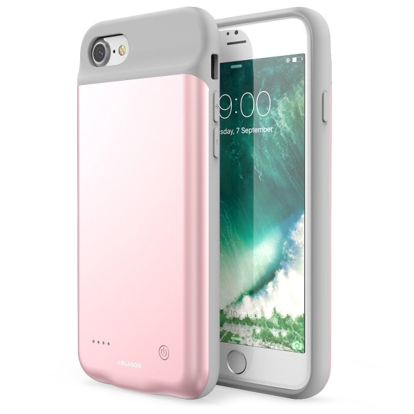 i-Blason iPhone 8 Bataryal Klf (3000 mAh)-Rose Gold
