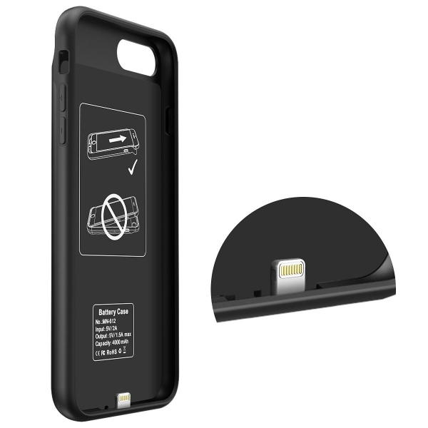 i-Blason iPhone 8 Plus Bataryal Klf (4000 mAh)-Black
