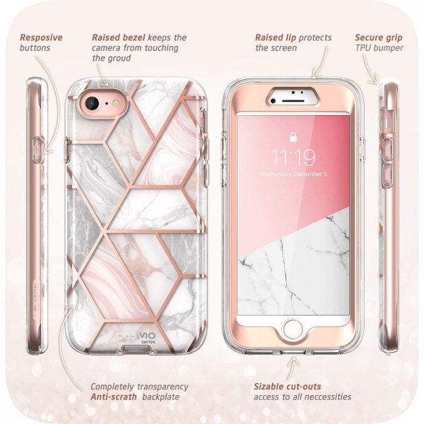 i-Blason iPhone SE Cosmo Serisi Klf (2. Nesil)-Marble