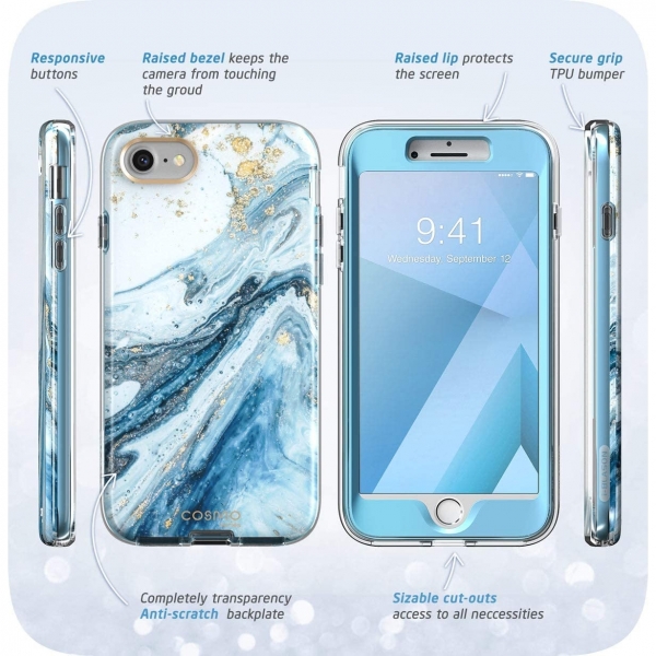 i-Blason iPhone SE Cosmo Serisi Klf (2. Nesil)-Blue