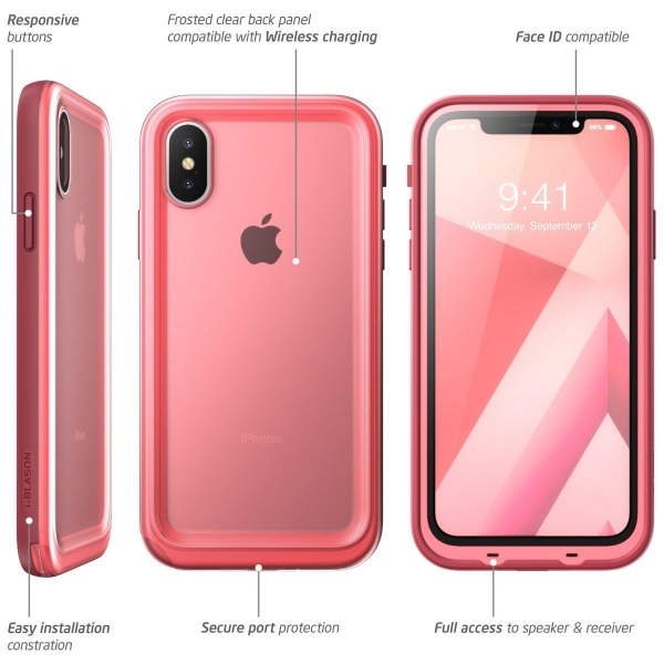 i-Blason iPhone XS / X Aegis Su Geirmez Klf-Frost-Pink