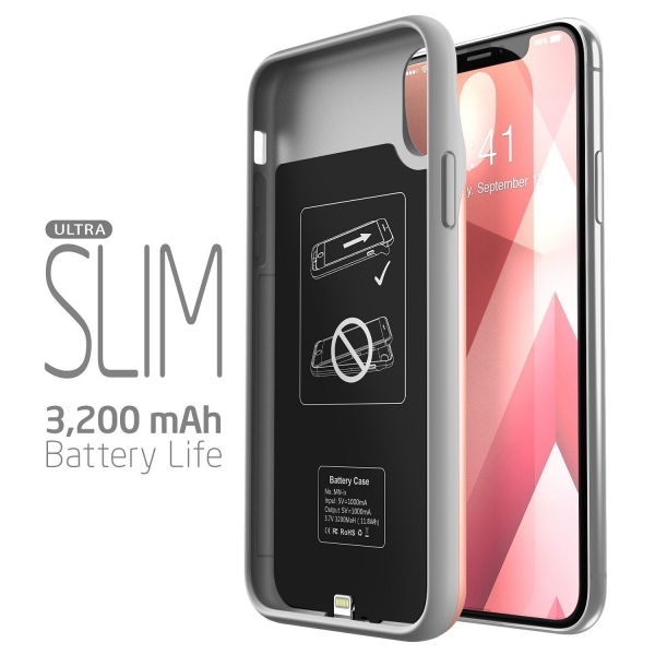 i-Blason iPhone X Bataryal Klf (3200 mAh)-Rose Gold