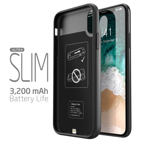 i-Blason iPhone X Bataryal Klf (3200 mAh)-Black