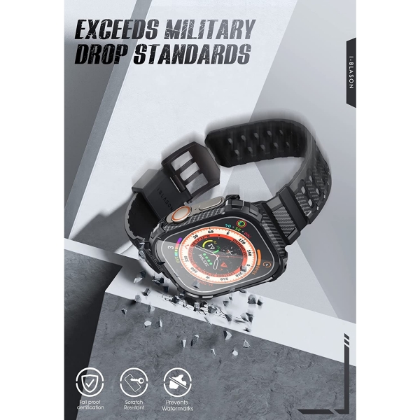 i-blason Armorbox Serisi Apple Watch Ultra Bumper Klf (2 Adet)(Siyah)