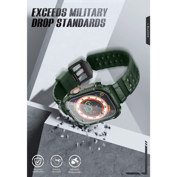 i-blason Armorbox Serisi Apple Watch Ultra Bumper Klf (2 Adet)(Yeil)