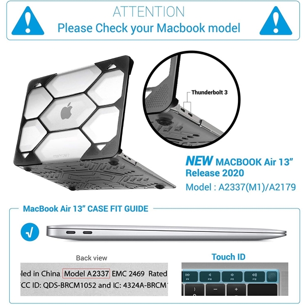 iBenzer MacBook Air Koruyucu Kılıf (13.3 inç)(M1)-Clear