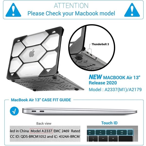 iBenzer MacBook Air Koruyucu Klf (13.3 in)(M1)-Clear