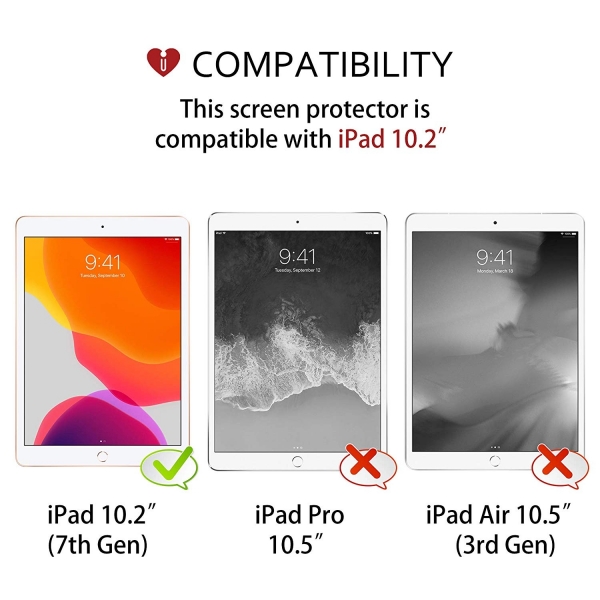 iCarez Apple iPad Temperli Cam Ekran Koruyucu (10.2 in)(7.Nesil)