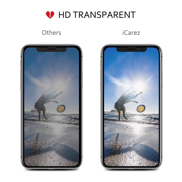 iCarez iPhone XS Max Cam Ekran Koruyucu (Siyah) (2 Adet)