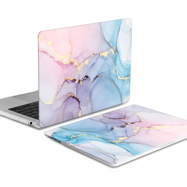 iCasso Desenli MacBook Air K�l�f� (13.6 �n�)-Soft Blue Marble