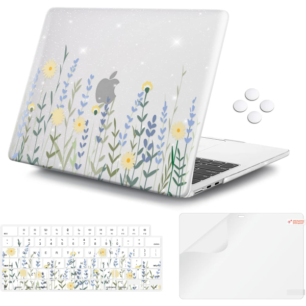 iCasso Liquid Retina MacBook Air Uyumlu Klf(13.6 in)-Lavender Glitter