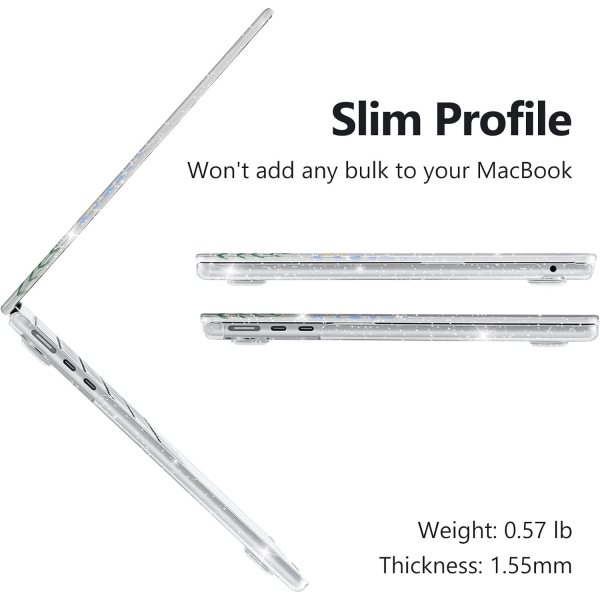 iCasso Liquid Retina MacBook Air Uyumlu Klf(13.6 in)-Clear Glitter 