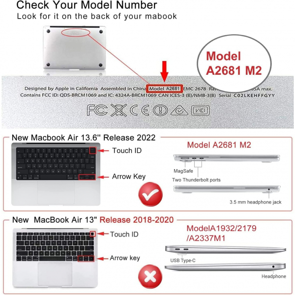 iCasso Liquid Retina MacBook Air Uyumlu Klf(13.6 in)-Clear Glitter 