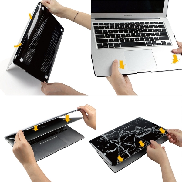 iDOO Apple Macbook Pro Fruit Serisi Klf (15 in)-Black Marble