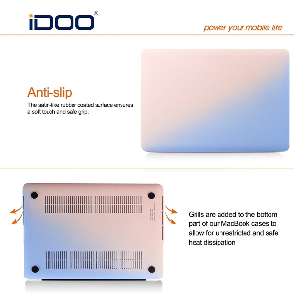 iDOO Apple Macbook Pro Fruit Serisi Klf (15 in)-Rose Quartz Serenity Blue
