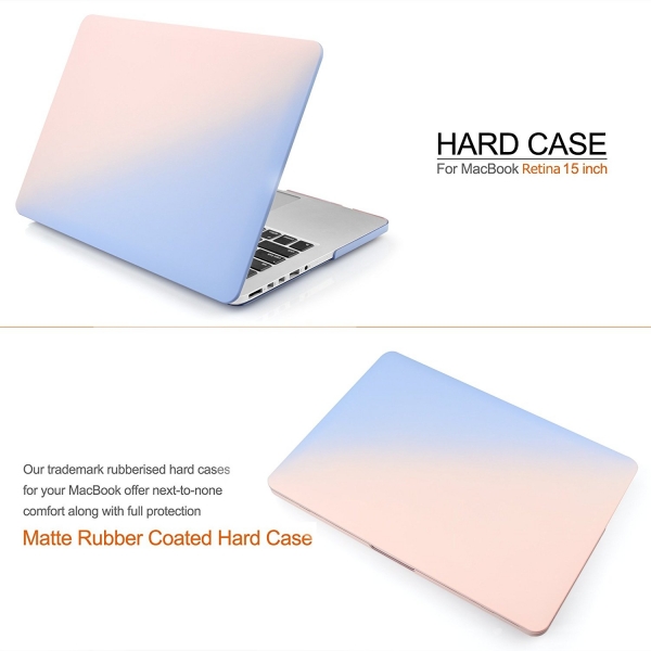 iDOO Apple Macbook Pro Fruit Serisi Klf (15 in)-Rose Quartz Serenity Blue