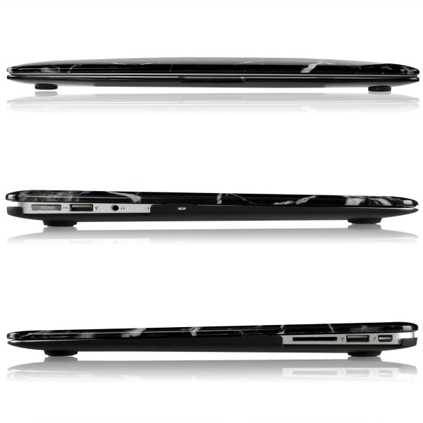 iDoo Apple MacBook Air Marble Pattern Serisi Klf (13 in)-Black Marble