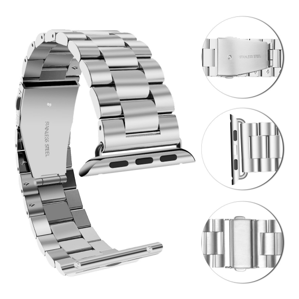 iXCC Apple Watch Paslanmaz elik Metal Kay (42mm)-Silver