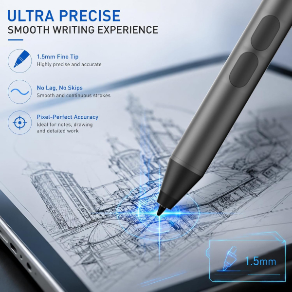 iafer Microsoft Surface Uyumlu Stylus Kalem-Black