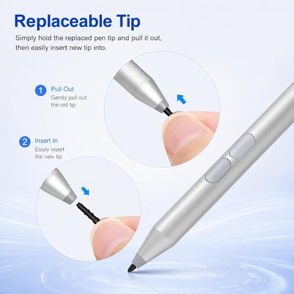iafer Microsoft Surface Uyumlu Stylus Kalem-Silver