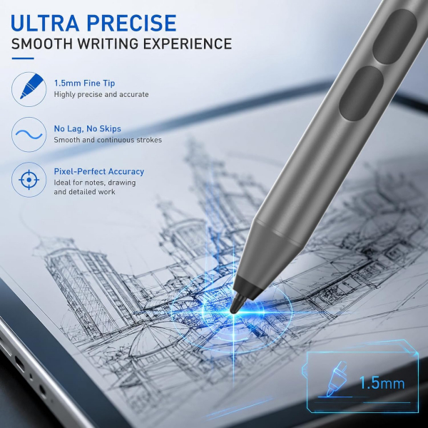 iafer Microsoft Surface Uyumlu Stylus Kalem-Grey