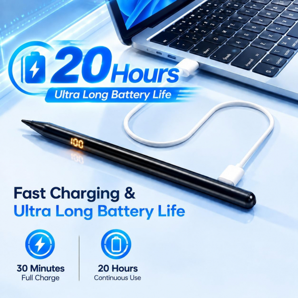 iafer iPad Uyumlu Stylus Kalem-Dark Black