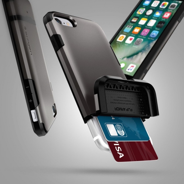 Spigen iPhone 7 Case Flip Armor-Gunmetal