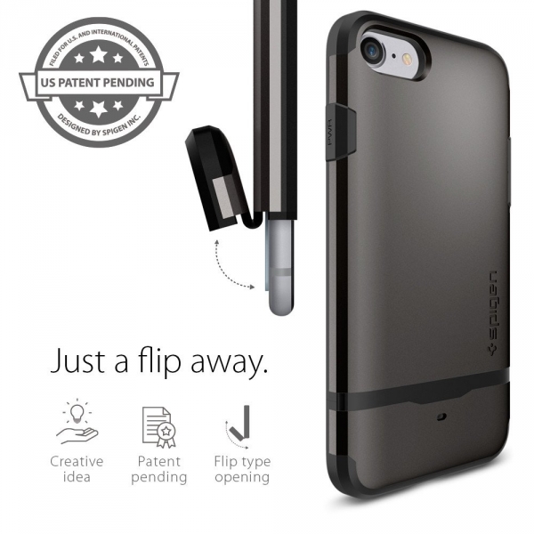 Spigen iPhone 7 Case Flip Armor-Gunmetal