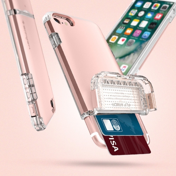 Spigen iPhone 7 Case Flip Armor-Rose Gold