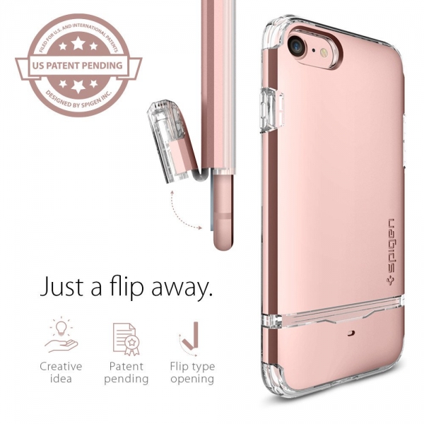 Spigen iPhone 7 Case Flip Armor-Rose Gold