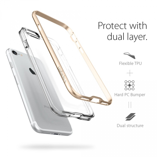 Spigen iPhone 7 Case Neo Hybrid Crystal-Champagne Gold