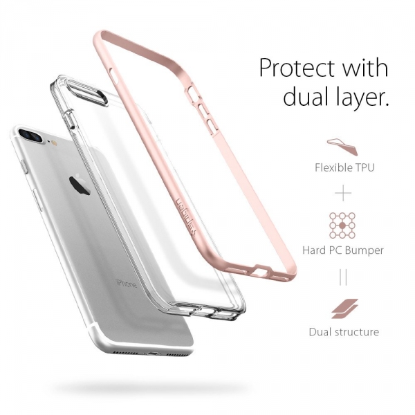 Spigen iPhone 7 Plus Neo Hybrid Crystal Klf-Rose Gold