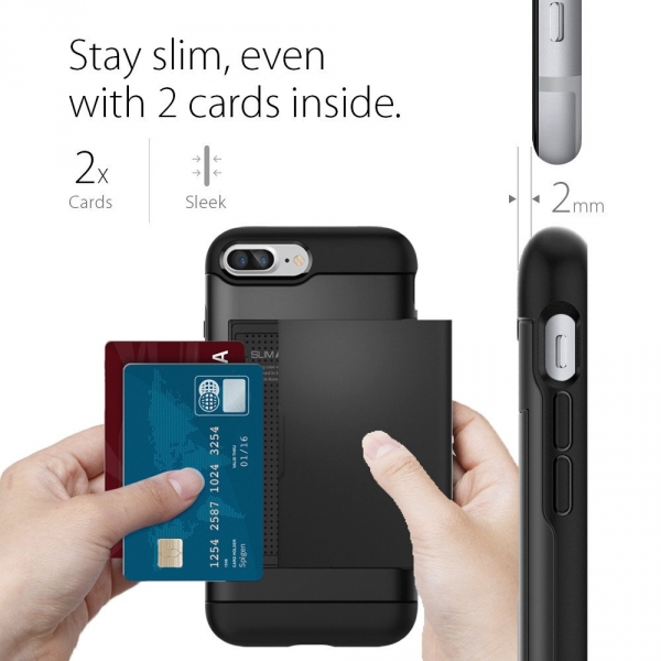 Spigen iPhone 7 Plus Slim Armor CS K�l�f-Black