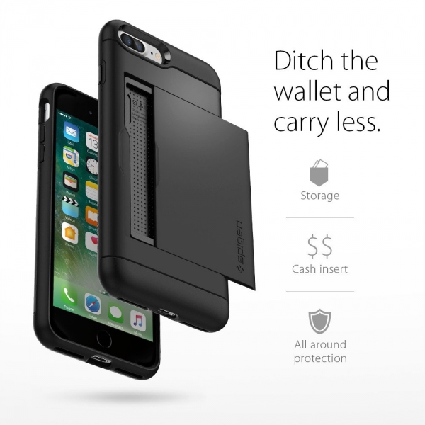 Spigen iPhone 7 Plus Slim Armor CS K�l�f-Black