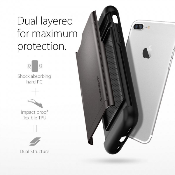 Spigen iPhone 7 Plus Slim Armor CS K�l�f-Gunmetal