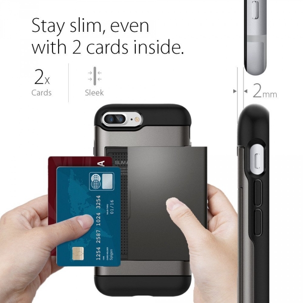 Spigen iPhone 7 Plus Slim Armor CS K�l�f-Gunmetal