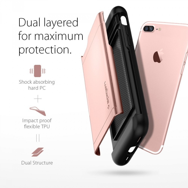 Spigen iPhone 7 Plus Slim Armor CS K�l�f-Rose Gold