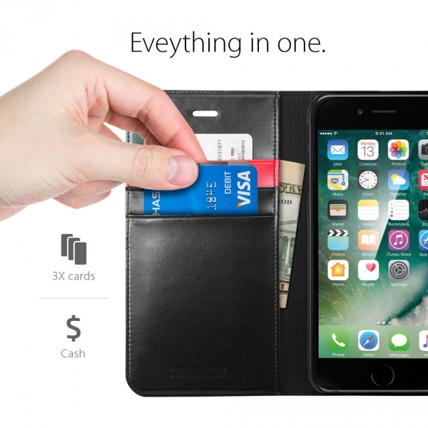 Spigen iPhone 7 Plus Case Wallet S-Black
