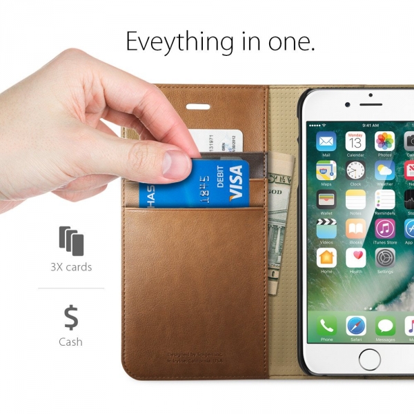 Spigen iPhone 7 Plus Case Wallet S-Brown