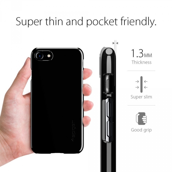 Spigen iPhone 7 Thin Fit K�l�f-Jet Black