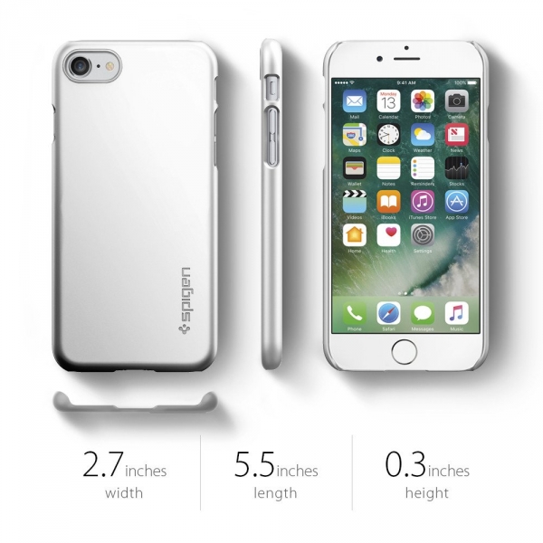 Spigen iPhone 7 Thin Fit K�l�f-Satin Silver