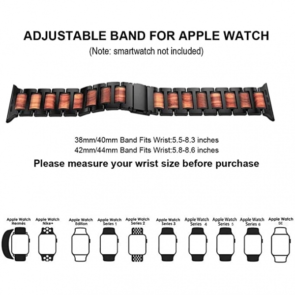 iiteeology Apple Watch Ultra Paslanmaz elik Kay (49/45/44/42mm)-Sandalwood Black