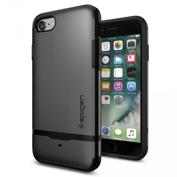 Spigen iPhone 7 Case Flip Armor-Gunmetal