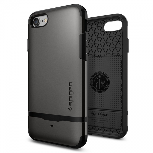 Spigen iPhone 7 Case Flip Armor-Gunmetal