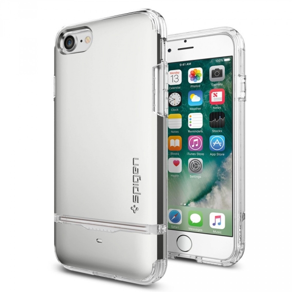 Spigen iPhone 7 Case Flip Armor-Satin Silver